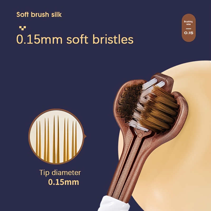 2-Pack Three Sided Toothbrush for Deep Cleaning