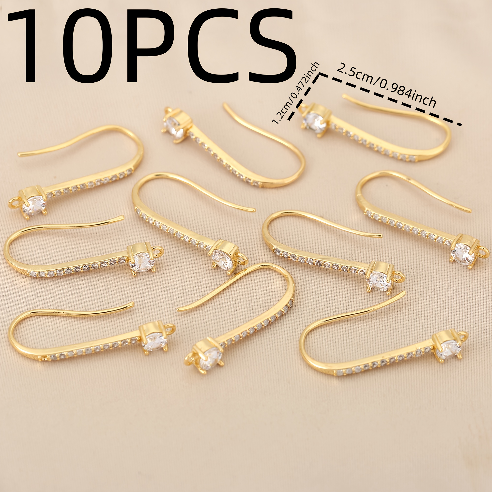 E-shop 10 Stück, Europäische und amerikanische Mode - Kupferohrringe mit Zirkonia-Einlage - Exquisite, luxuriöse Haken - Unisex, stilvolle Haken für,