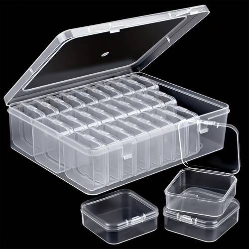 31pcs set 30 small boxes 1 large box plastic storage box with small containers for jewelry beads and accessories rectangular shape and durable plastic material for organizing your jewelry ideal for jewelry storage perfect valentines day