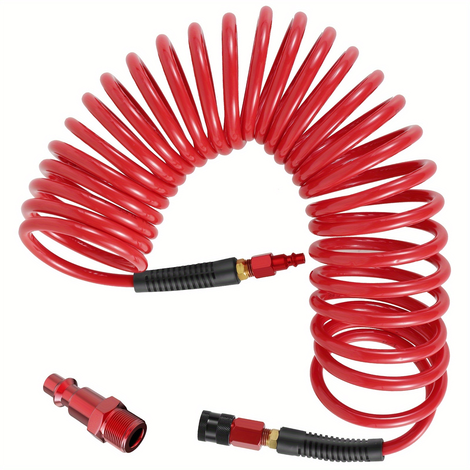 

1set Polyurethane Air Hose 25ft Wear-resistant Pu Air Hose With Bend Kink-resistant 1/4inch Universal Quick Coupler And I/m Plug For Connection