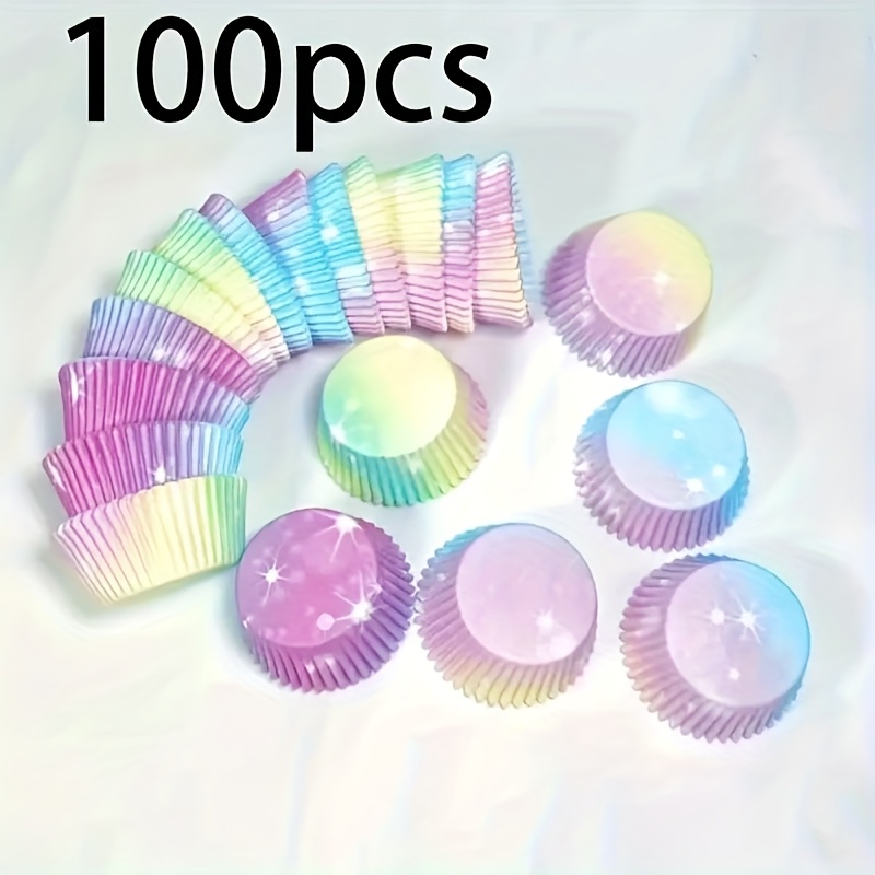 TEMU 100pcs/200pcs Cake Cups, Oil- And Heat- Starry Sky Pattern Cupcake Liners For Christmas, Valentine's Day, Mother's Day, Birthday, Wedding, And
