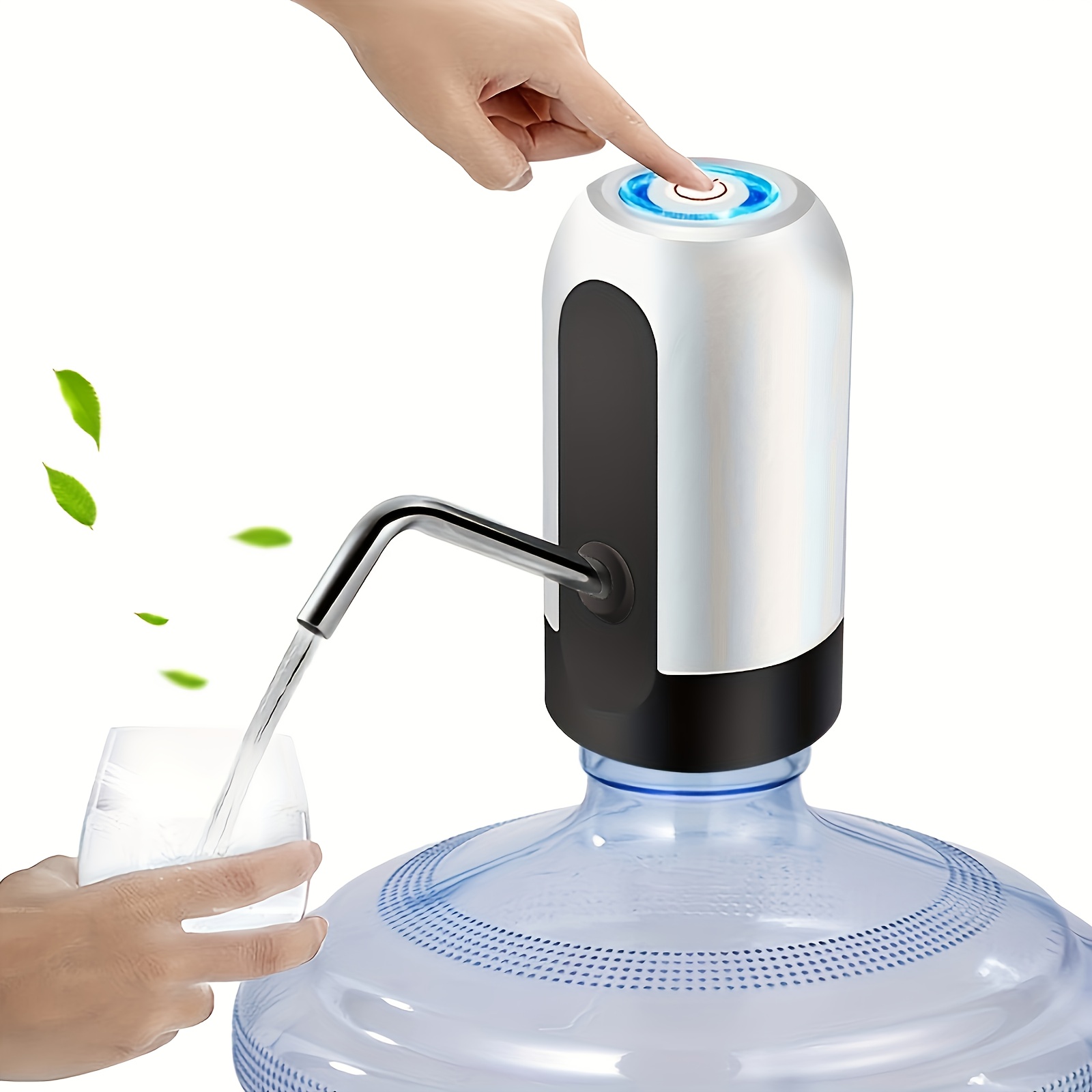 1pc water bottle pump electric water bottle pump usb rechargeable automatic drinking water pump for universal 3 5 gallon bottles portable camping water dispenser