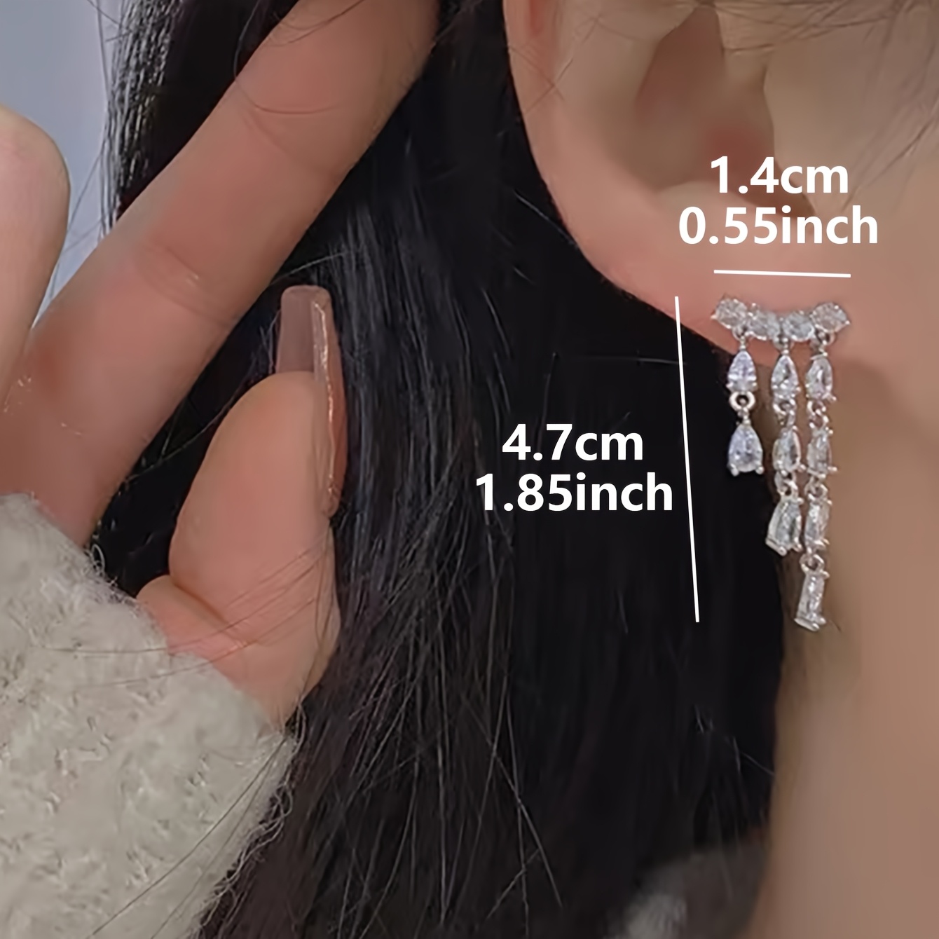 Women's Elegant Cold Feng Shui Drip Shaped Tassel Earrings