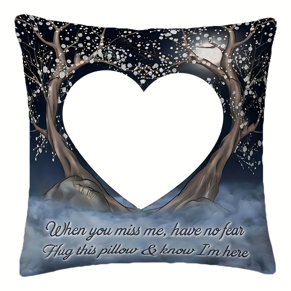 

Custom Photo Pillow - 'when You Miss Me, Have ' Memorial Gift, 18x18 Inch, Soft Polyester, Hand Wash Only