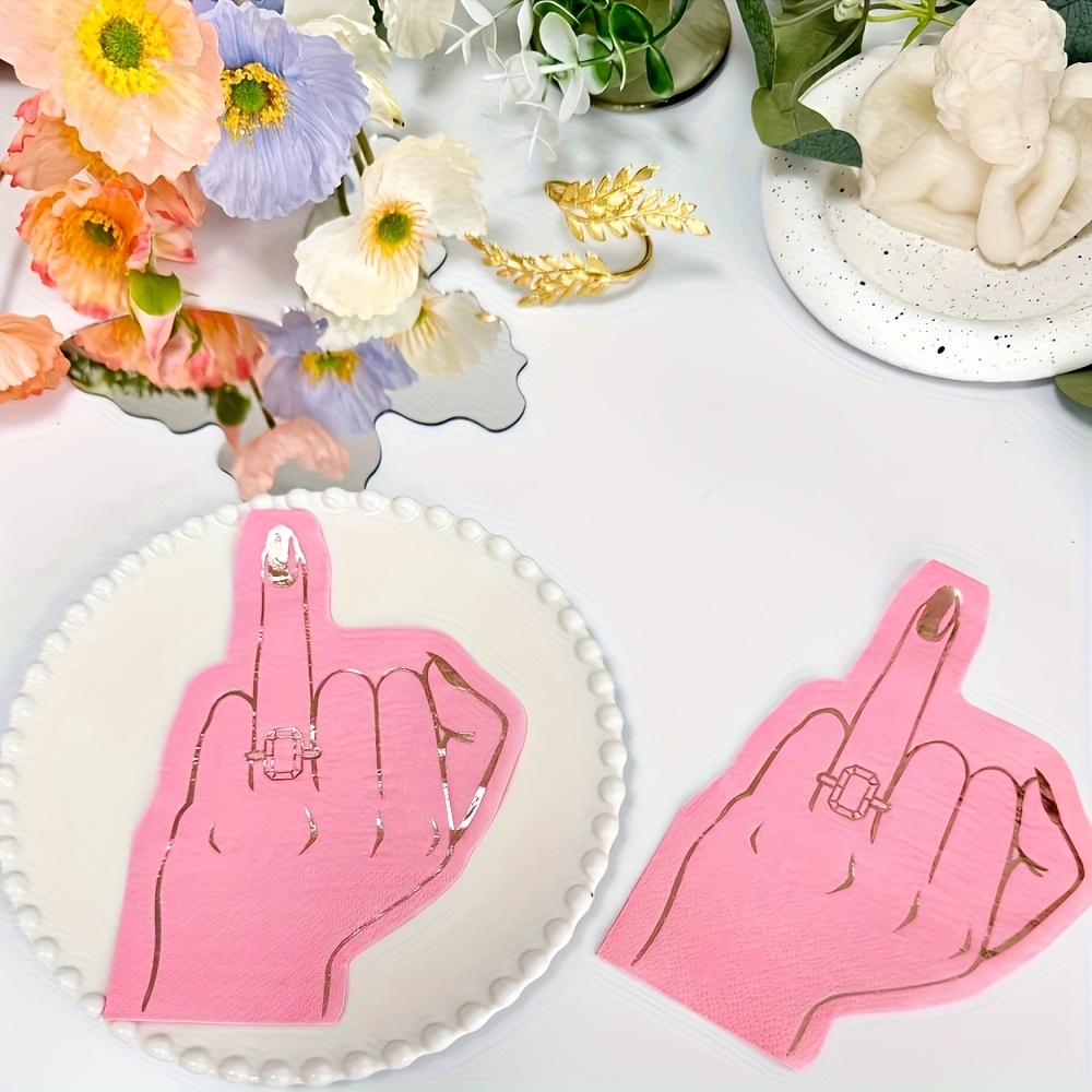 Image of 16pcs Pink Ring-shaped Party Napkins - Weddings, Engagements & Bridal Showers
