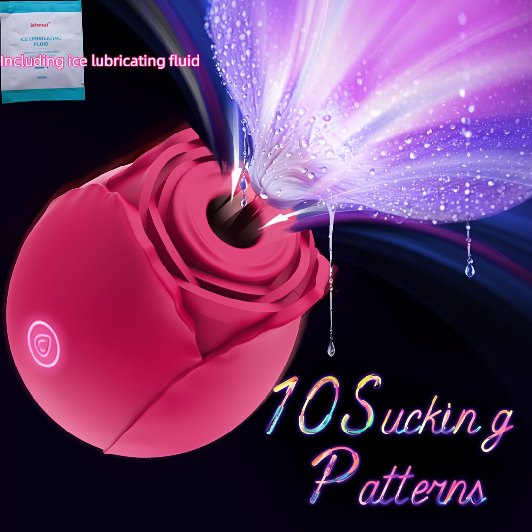 Rose Toy Dildo Vibrator: 3-in-1 Rose Sexual Stimulator, Suitable for Women, with 10 Suction and Thrusting Dildo G-Spot Vibrator - Adult Couples Toy, Valentine's Day Gift