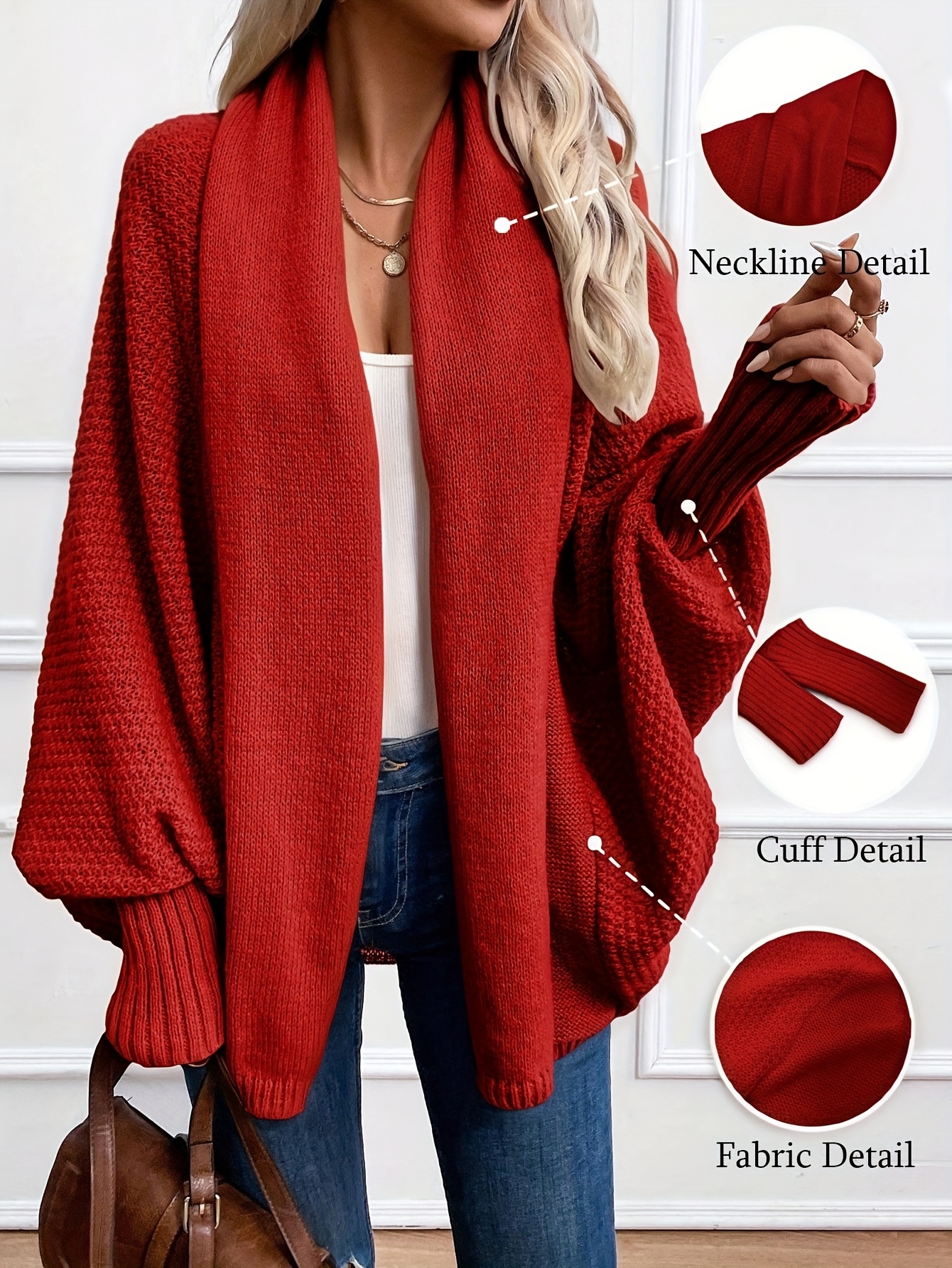 Elegant Lantern Sleeve Cardigan