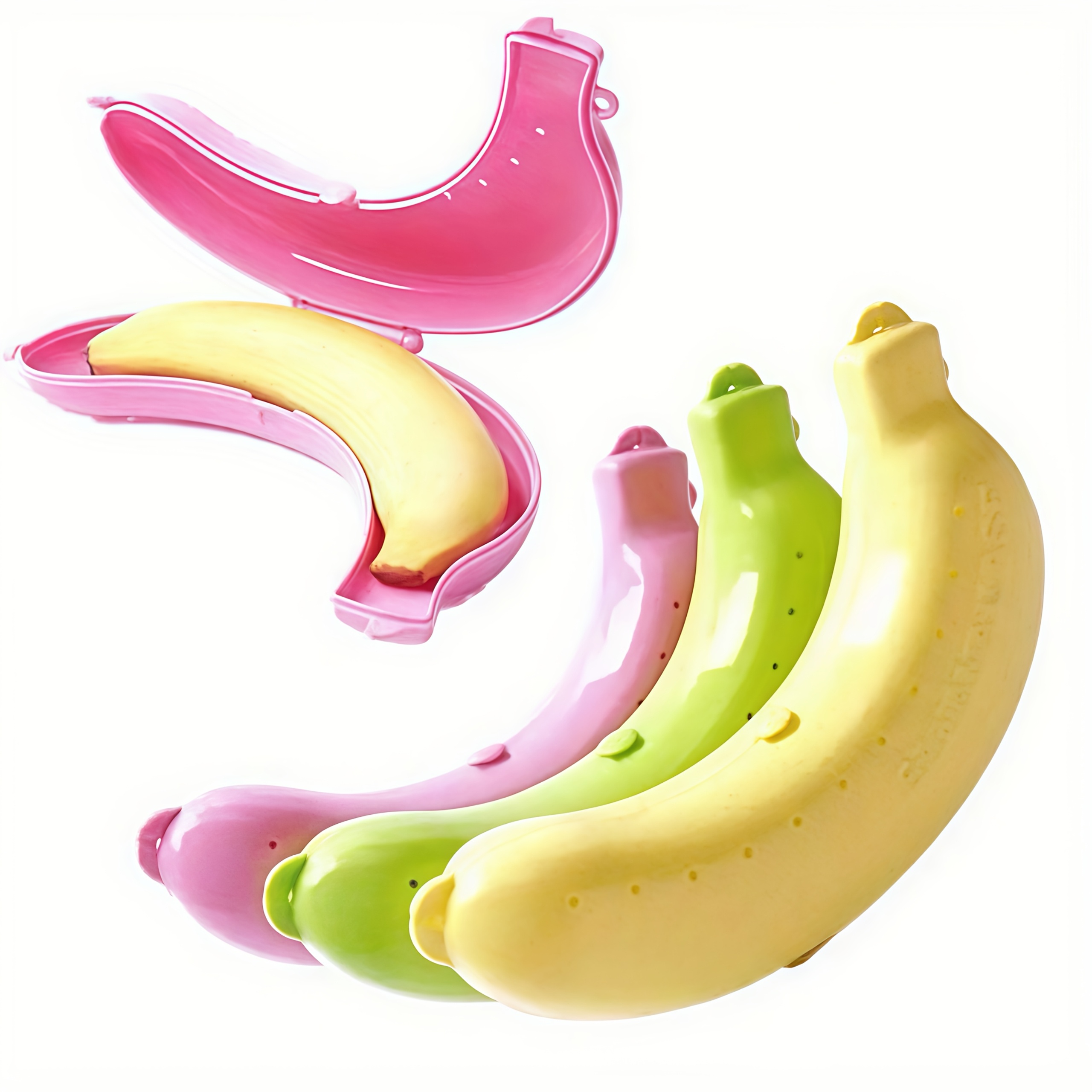 1pc   container plastic box holder   lunch fruit storage box for outdoor travel cute banana case school picnic camping out womans gift for mans gift   mothers day mom carnatio