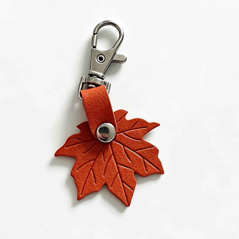 TEMU Autumn Maple Leaf Keychain Pendant, Women's Keychain, Shoulder Bag Keyring Pendant, Bag, Phone, Wallet, Backpack, Pencil Case Charm, Niche
