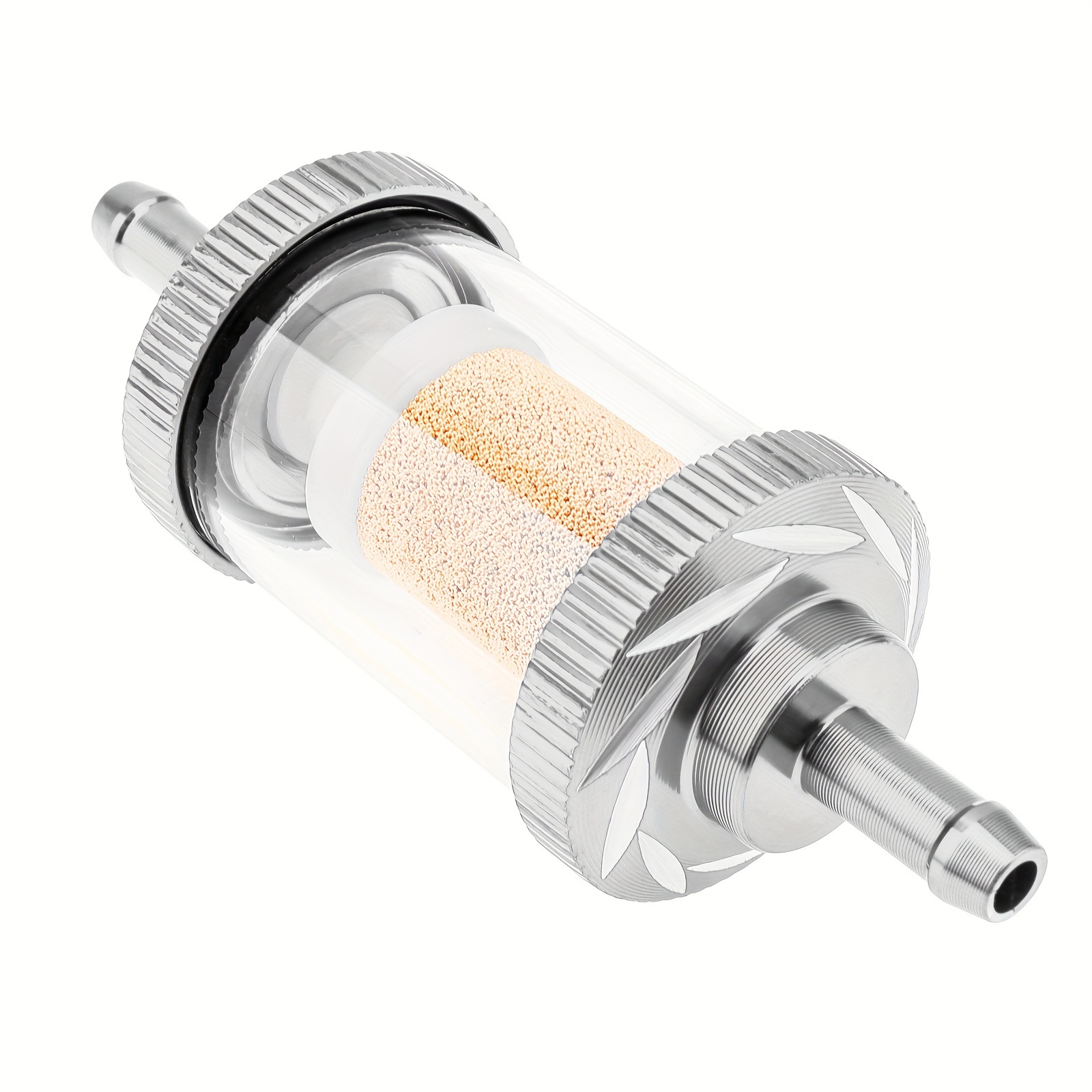 E-shop Kraftstofffilter, Aluminiumlegierung, 6 mm & 1/4 Zoll, Dual /Glasfenster-Design, geeignet für Motorräder, Geländefahrzeuge, UTVs, ATVs. Auch für