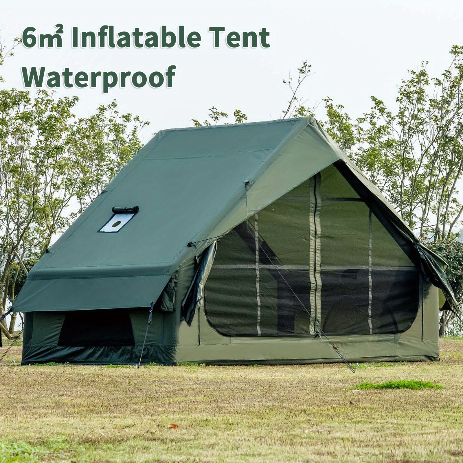 Inflatable Family Tent With Stove Hole & Pump
