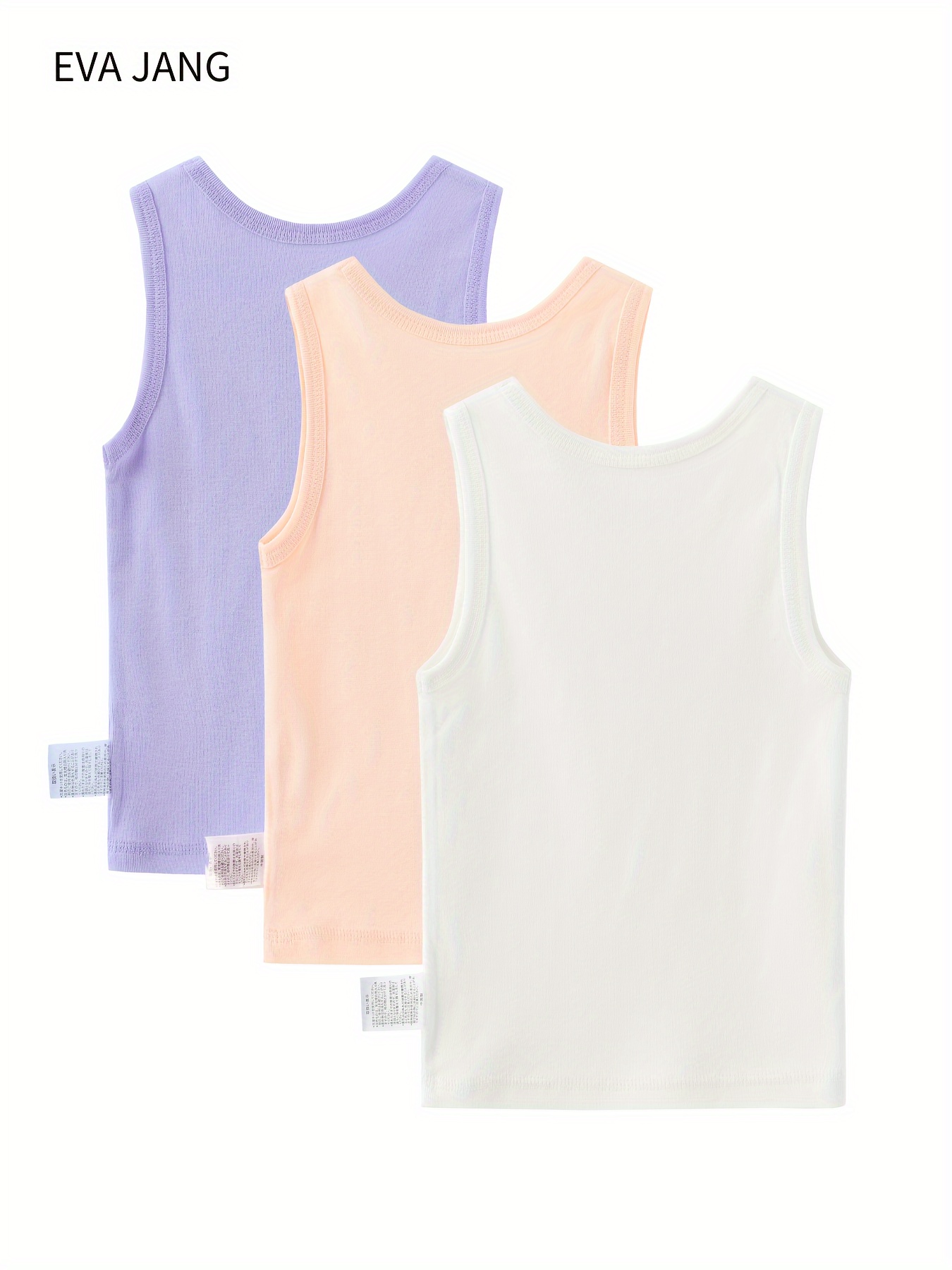 3pcs Chicas Color S lido Simple Tank Top C modo Transpirable