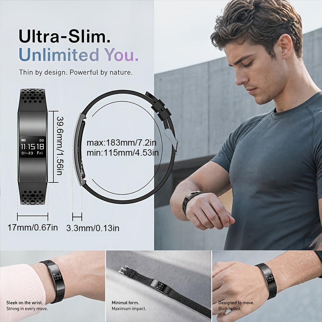 Upgraded Ultra-Thin Smart Bracelet for Fitness Tracking