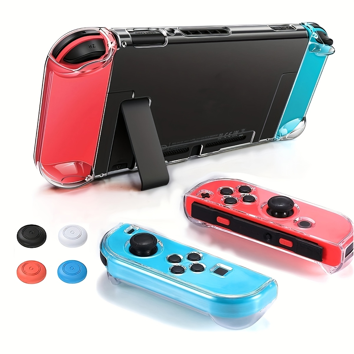 

Silicone Case For Switch With Controllers - Dockable Protective Cover With Caps, Clear Case,