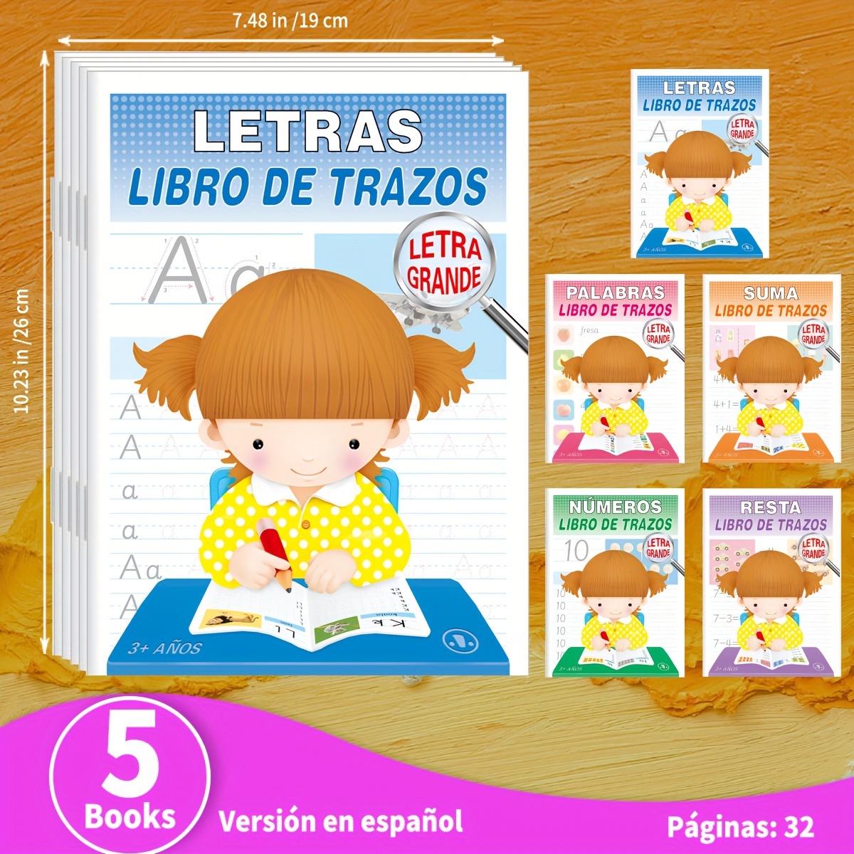 

5 Book Spanish Children's Letter And Number Writing Workbooks: Teenybaby, 2023-06-13, Ages 4+, 425g, Sunshine Children's Educational Association