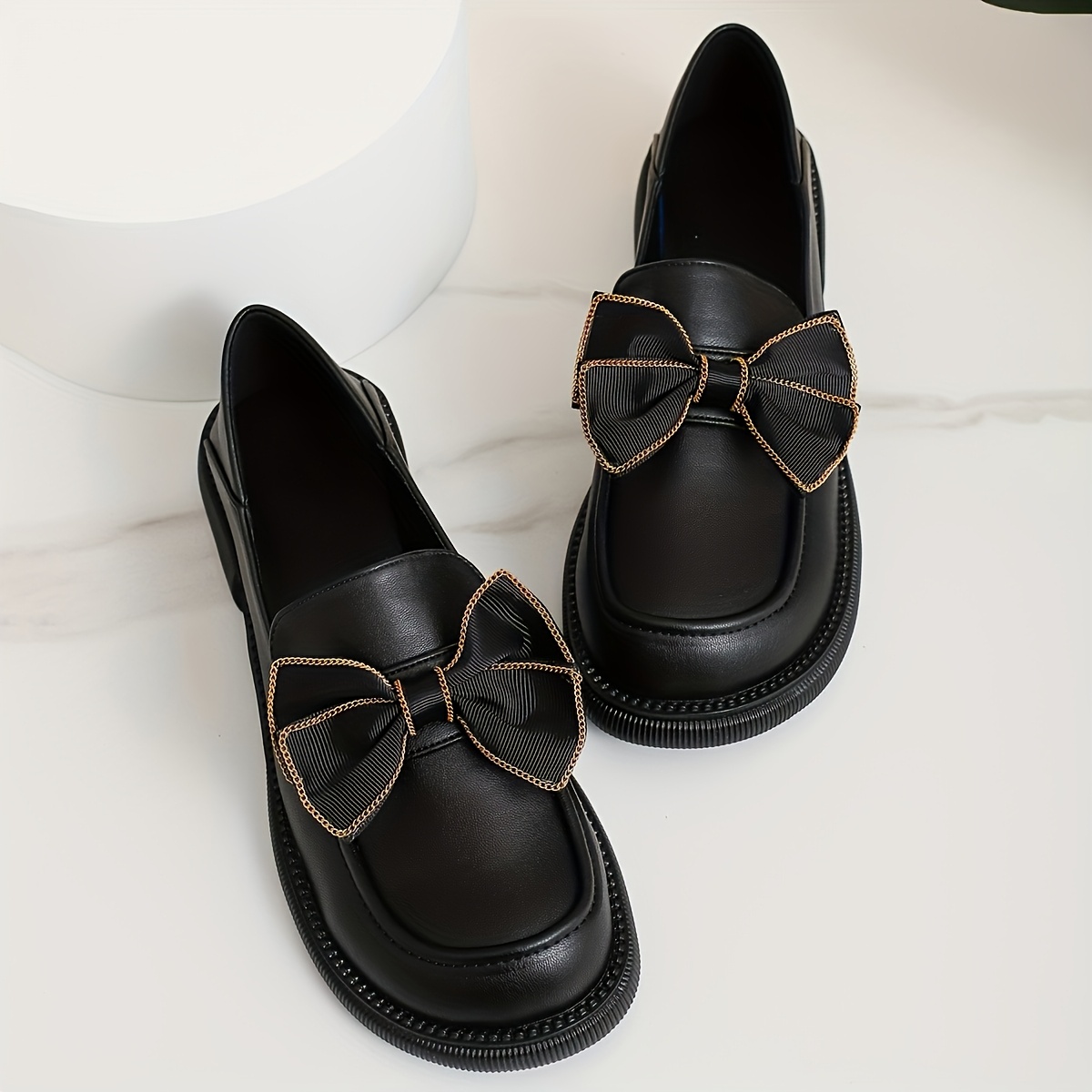 

Women' Loafers, , Round Toe Slip-on Shoes With Bowknot Detail