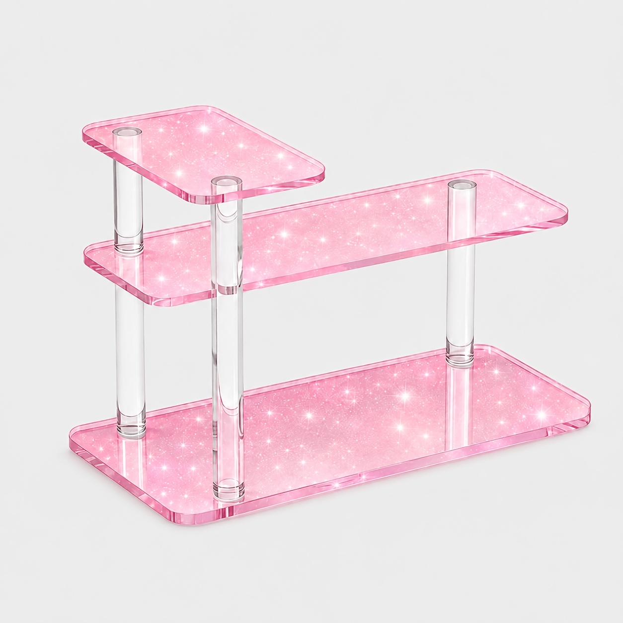 TEMU 1pc Transparent Office Desk Organizer, Office Shelf Stand, Acrylic Desktop Bookcase Supplies Storage Rack, Shelf For Desk Top And Tabletop