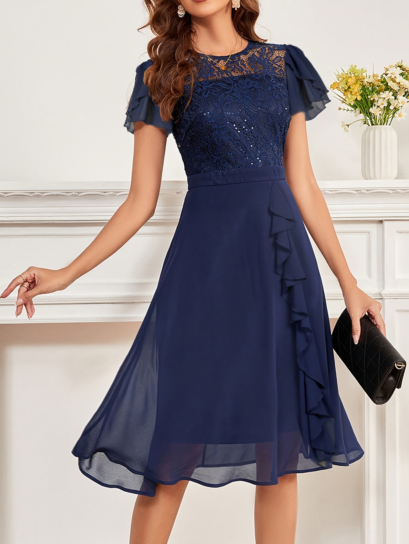 cocktail dress lace sold on Temu United States