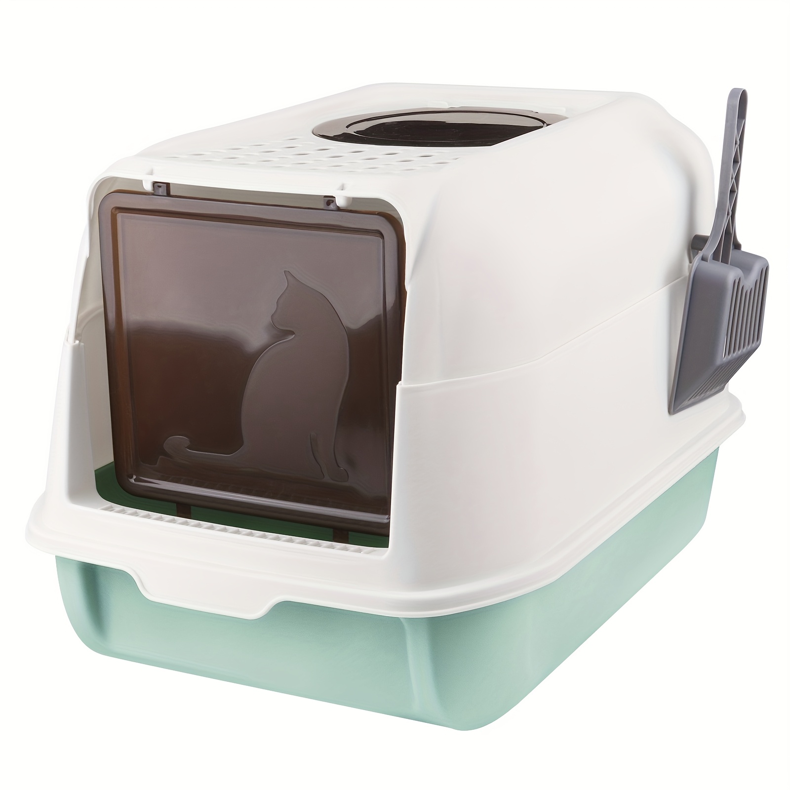 Cat Toilet 36 * 51 * , Cat Litter Box With Openable Roof, Swing Door And Shovel, Leak-proof, Easy To Clean, Suitable For Adult Cats, Kittens