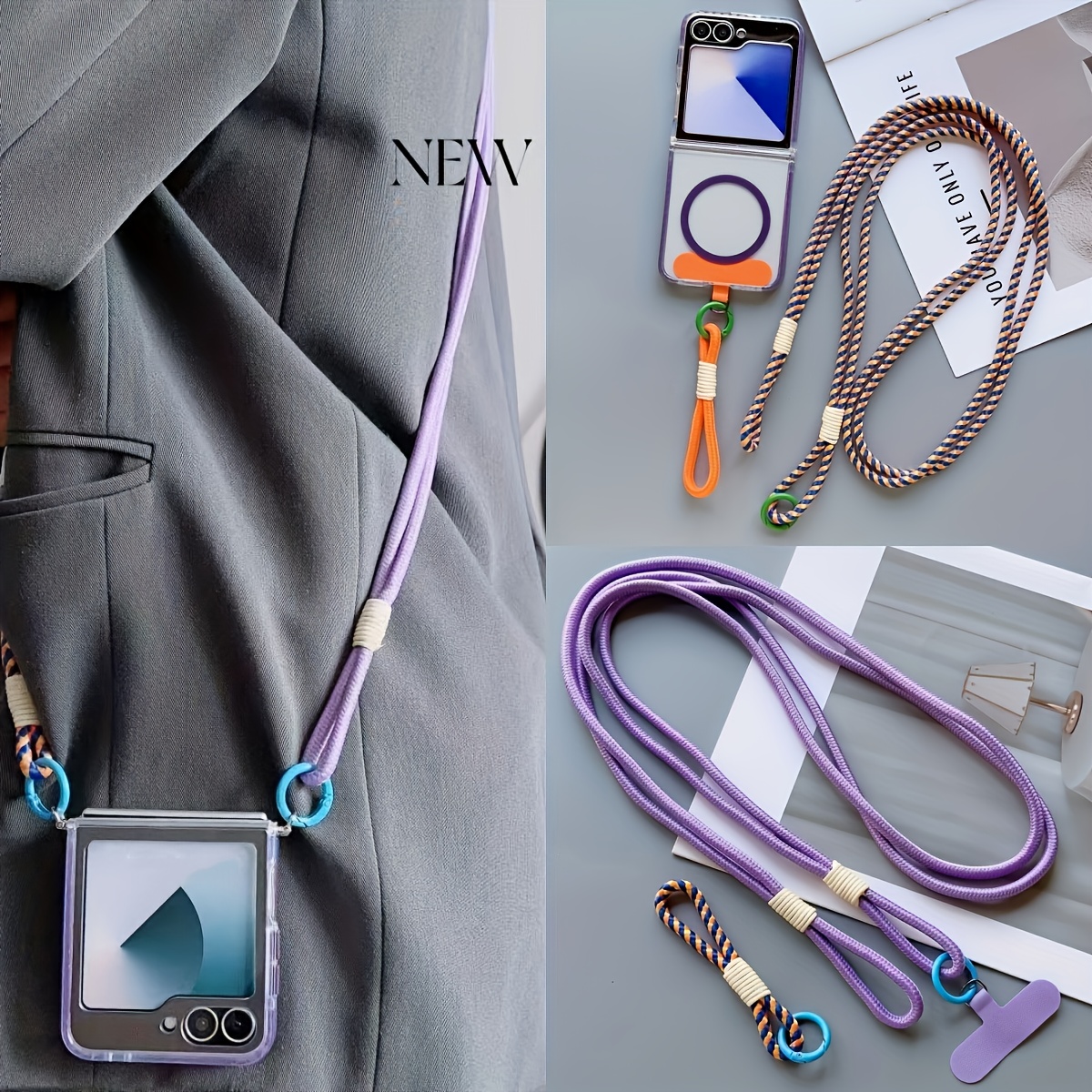 Zweckmiges Universelles Handy-Lanyard fr Umhnge und Handgelenk,  Verstellbares Diebstahlschutzband, Niedliches *-Knoten-Mobiltelefon-Lanyard  Kompatibel mit for iphone 16 15 Pro Max und den meisten ...