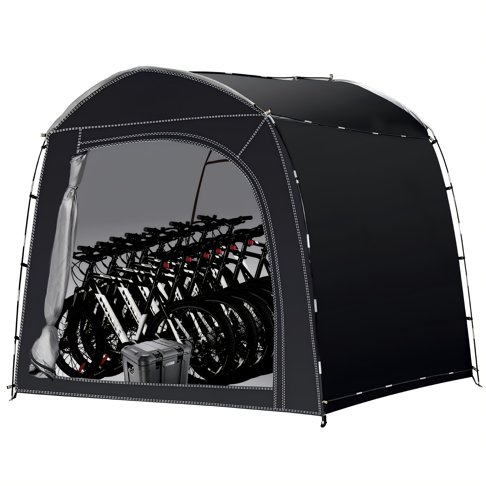 TEMU Outdoor For Large Storage Tent, Thick Rainproof Cloth Portable Carport, Suitable For Large Capacity Storage Space Of Bicycles, Motorcycles, And
