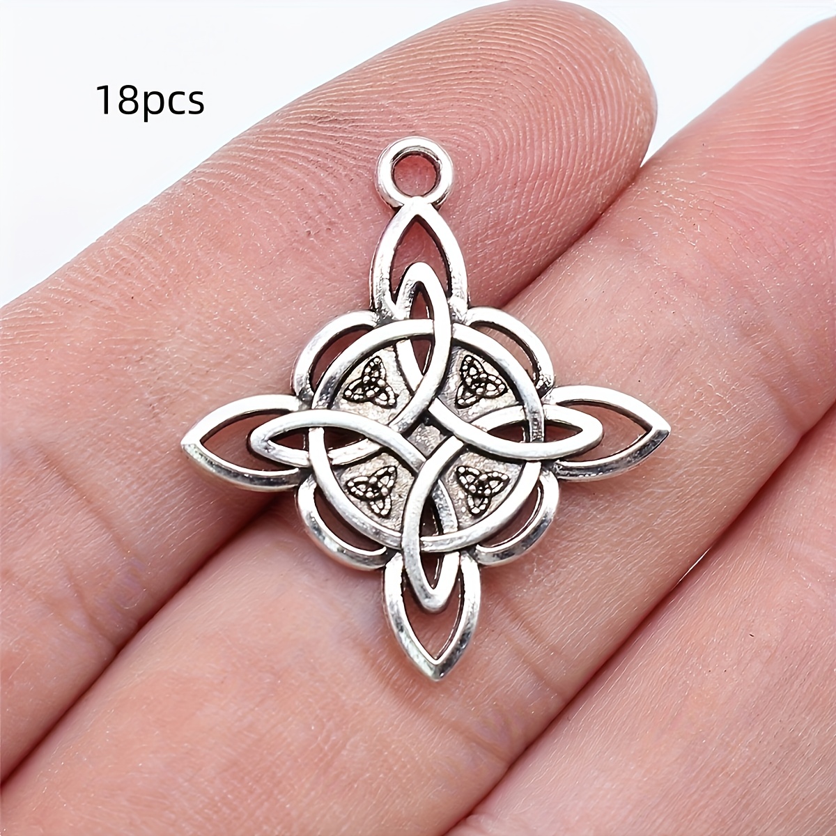 TEMU 18pcs Individual Retro Celtic Knot Pendant Fashion Women's Pendant Creative Necklace Bead Bracelet Earring Pendant Jewelry Making Additions