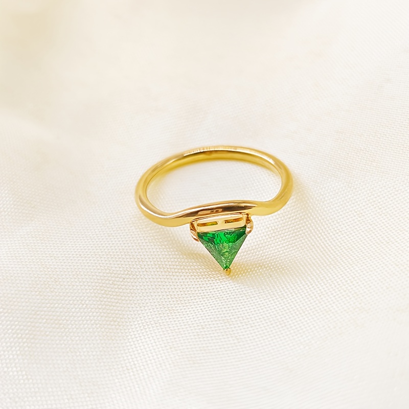 Women's Minimalist Stainless Steel Triangle Ring, Birthday Gift