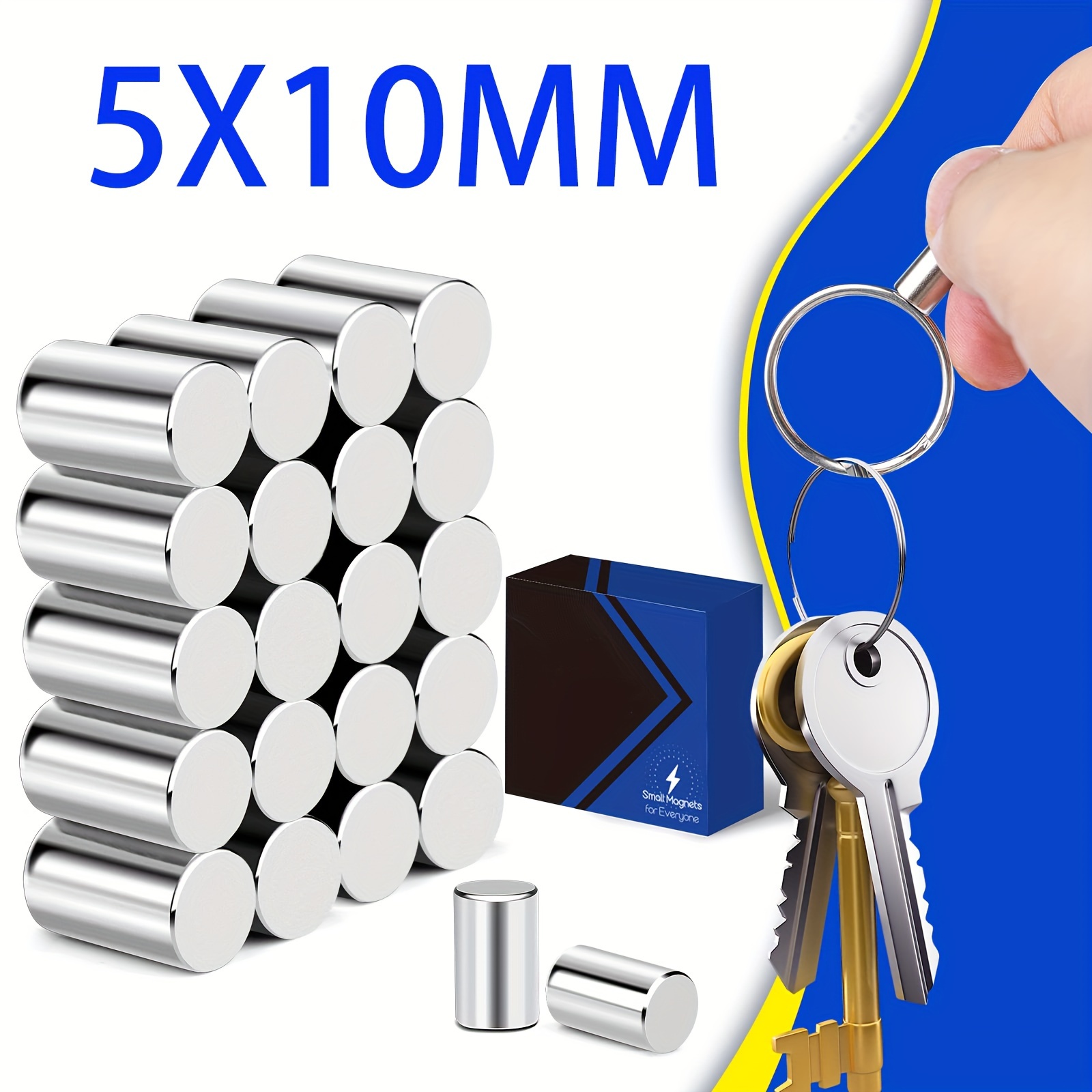 

50/150pcs, 5x10mm Small Magnets, Neodymium Magnet, Magnets, D5*10mm Thin Magnets, Round Small Magnets For Fridge, Whiteboards, Photos, Stickers, Postcards, Tools, Kitchen Accessaris, Office Supplies