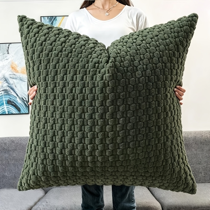 TEMU Large French Style Polka Throw Pillow Cover - Double-sided Bubble Grain Cushion Cover With Zipper Closure, Soft Suitable For Sofa Bed Chair