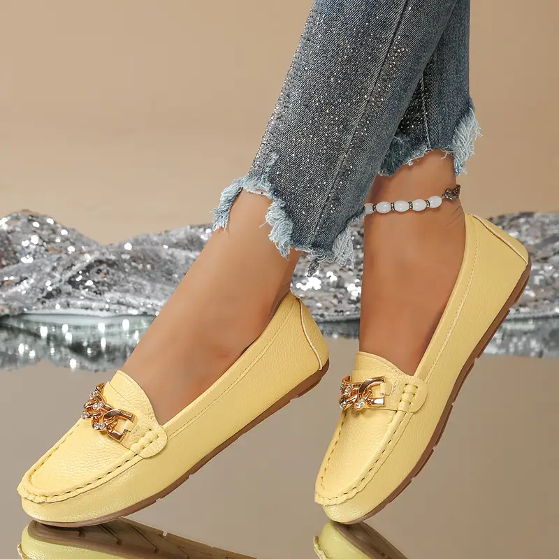 women's casual loafers round toe slip moccasins bow detail Temu