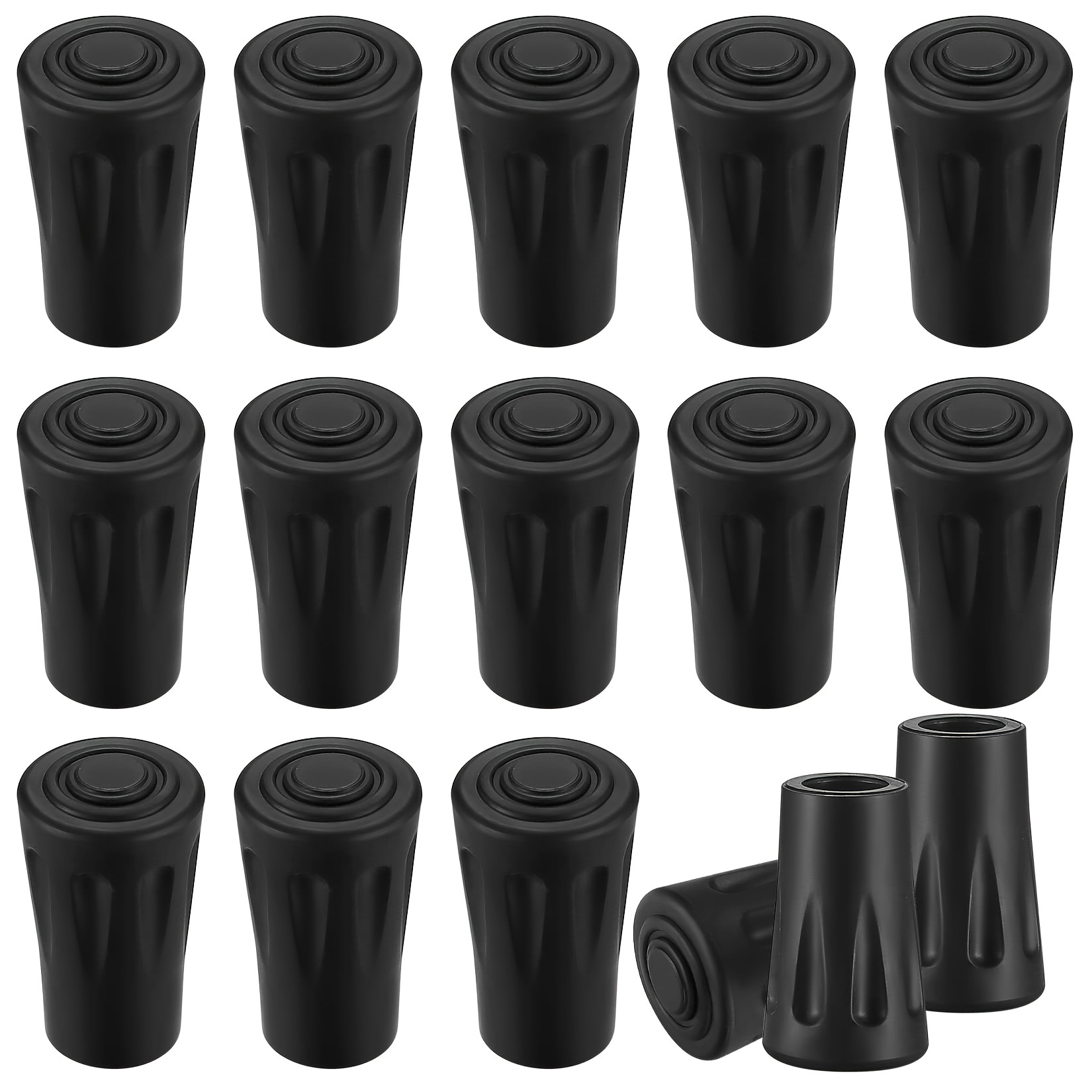 

16pcs Nordic Rubber Buffer, Nordic Walking Pad Rubber Buffer For Trekking Pole, Hiking Pole, Walking Stick, Draining, Gravel, Mountain, Hiking, Rubber Plug Attachment