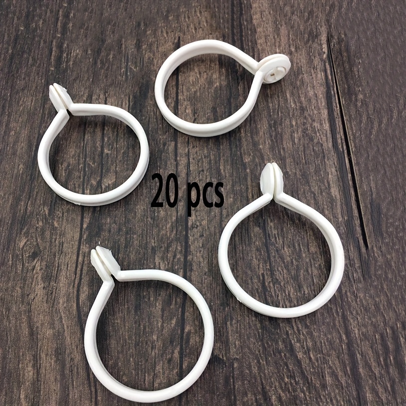 20pcs Plastic Curtain Clips, Button Design, Hook Design, To Remove Rod, Curtain Clips Suitable For Bathroom Sheer Curtains And Home Decoration White Hooks, Convenient For Hanging Use