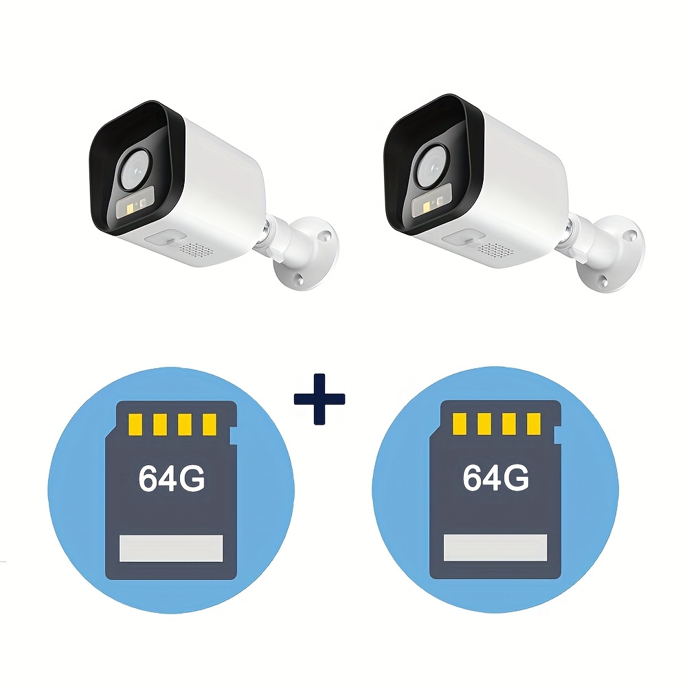 TEMU Arenti 2pcs 1440p Qhd, 4mp Qhd Security Cameras Wifi Outdoor Cameras, Home Security Cameras With Pir Detection, Night Vision, Spotlight & Siren,