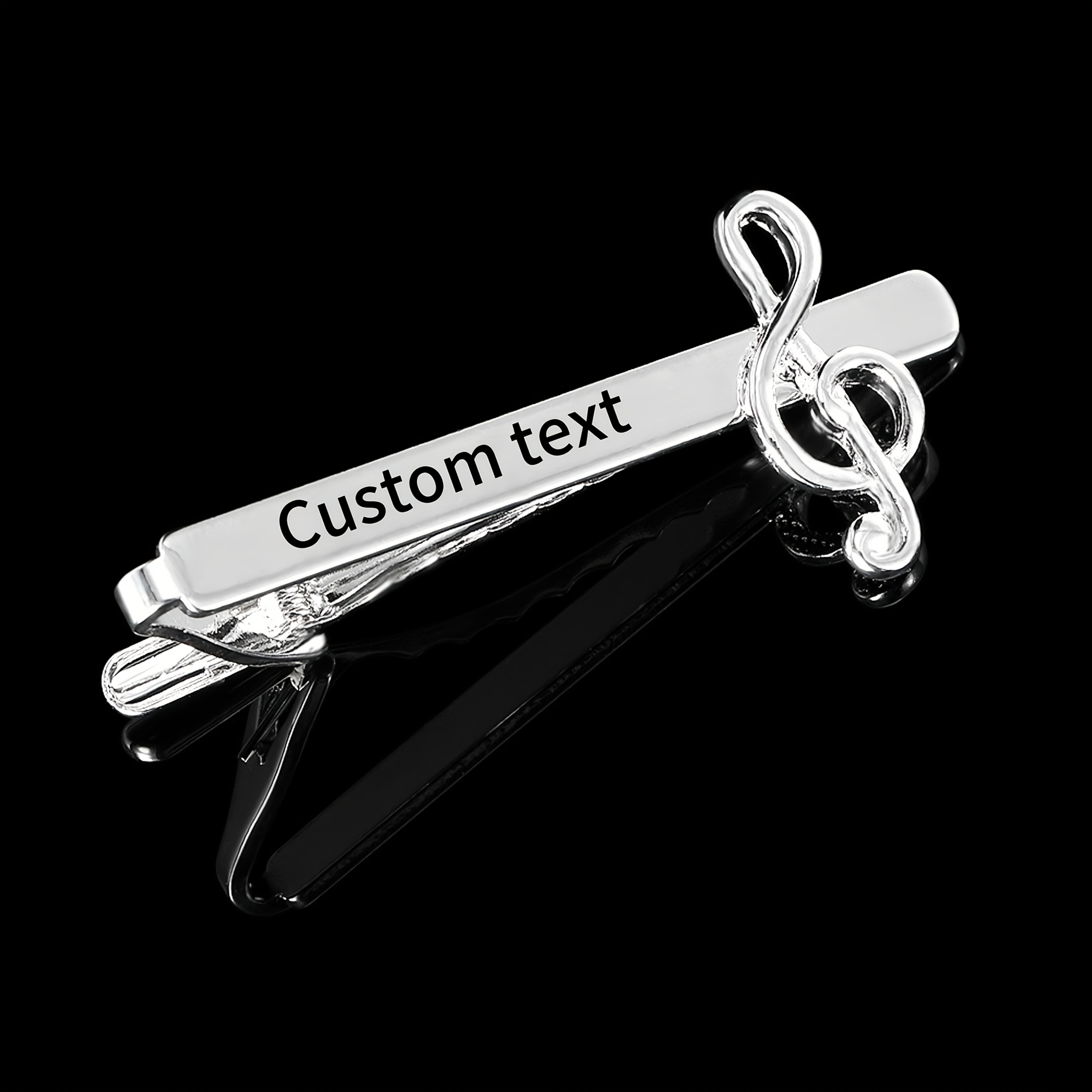 TEMU Clip de corbata de metal elegante y popular para hombres, personalizable con y de , regalo para novios, futuros y miembros de bandas