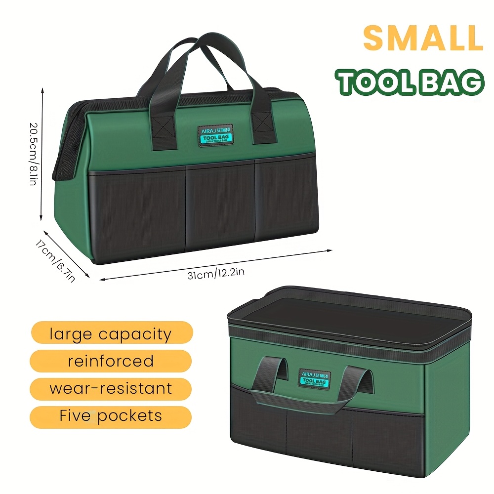 TEMU 1pc Airaj Large Heavy-duty Tool Bag/tool Box For Electricians & Contractors - Large Tool Suitable For Diy, Sites, - Fabric Tool Storage Bag For