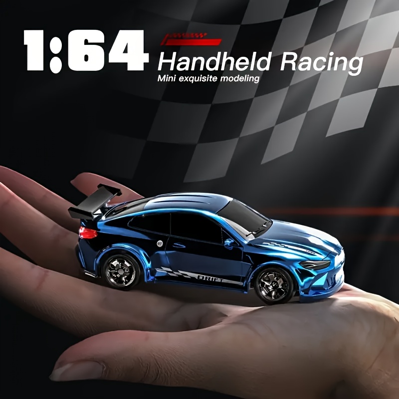 RC Drift Car, 1:64 Scale 4WD, with USB Rechargeable Battery, 2.4GHz Radio Control, Durable Plastic Body & Sleek Design for Indoor/ Outdoor Drifting Fun, Perfect Gift for Boys, Girls