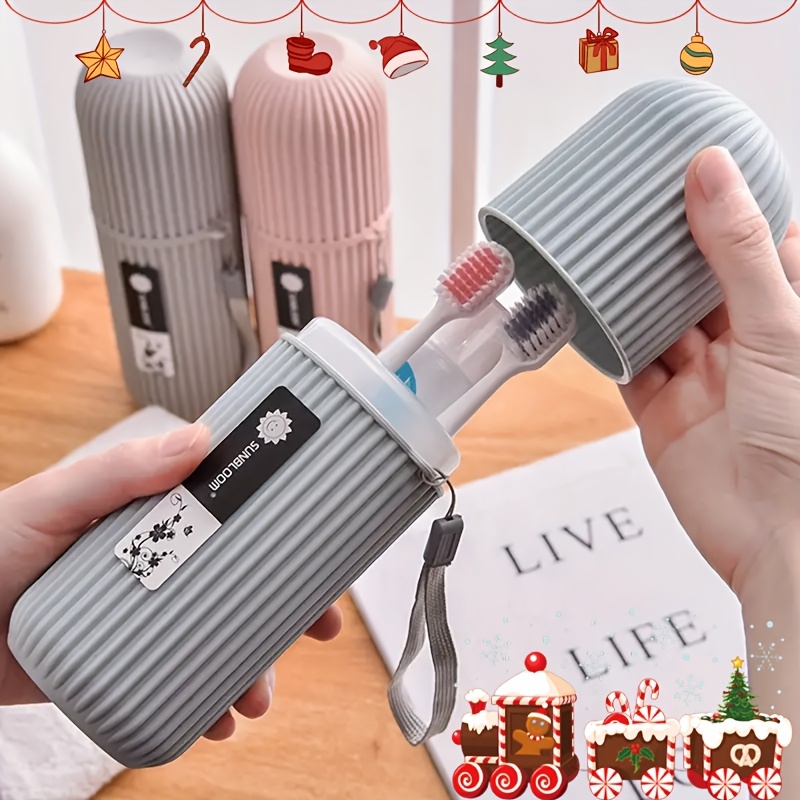 

1/2pcs Portable Travel Toothbrush Case Set: Carrying For Toothpaste And Toothbrushs, Suitable For Business Trips And Outdoor Activities - No Fragrance