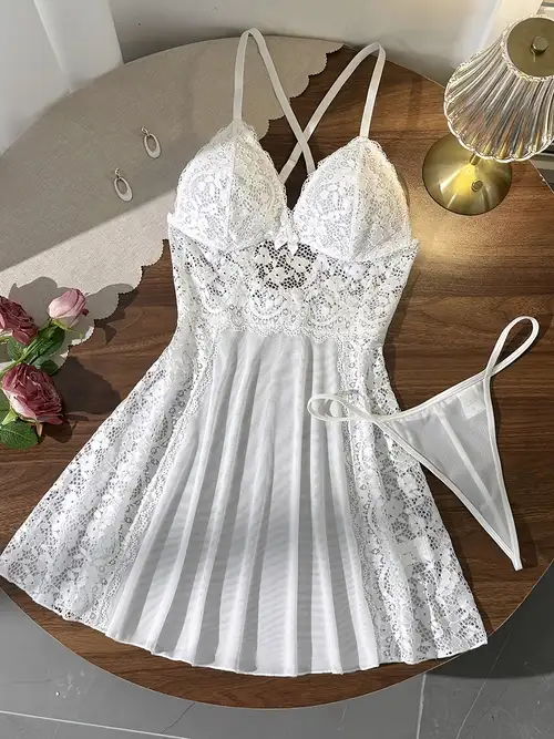 lace babydoll dress Stop Calling - Black 24 Hips Sugar Thrillz Lace Babydoll Dress