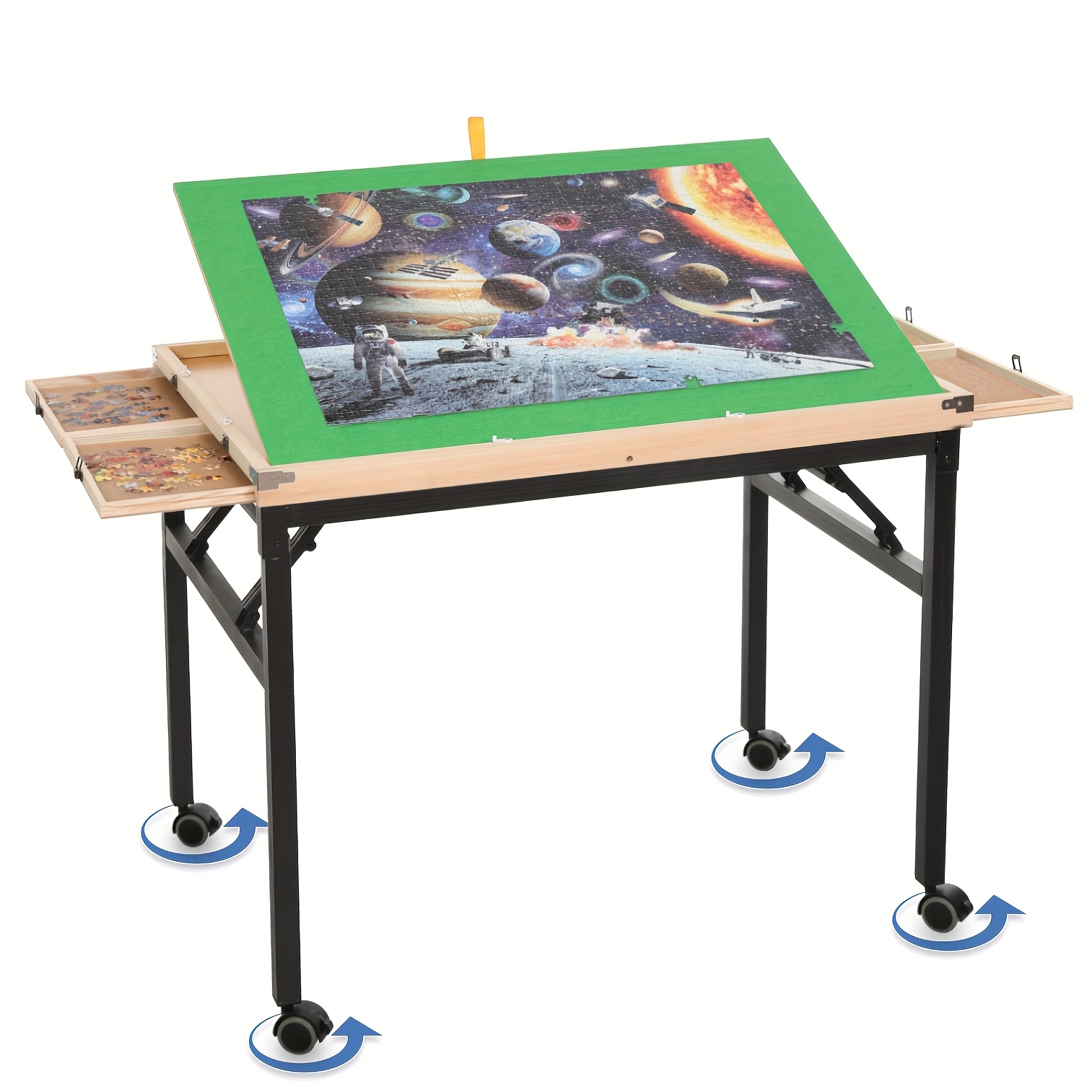 Table Puzzle 1500 Pièces Réglable Et Pliable – Planche à Puzzle En Aluminium Avec Tiroirs, Hauteur Ajustable, Gain De Place