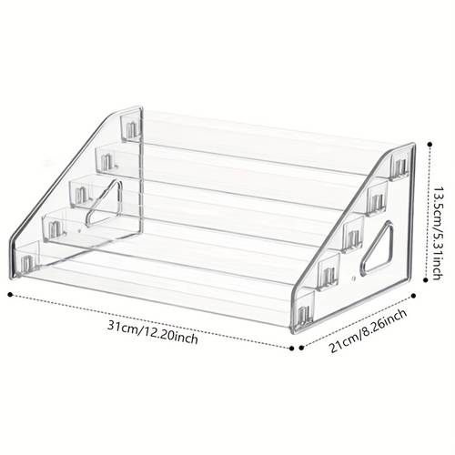 clear acrylic card display stand rack shelf organizer for baseball cards durable transparent storage solution with multiple compartments for easy organization card storage organizer storage boxes organizers for home storage