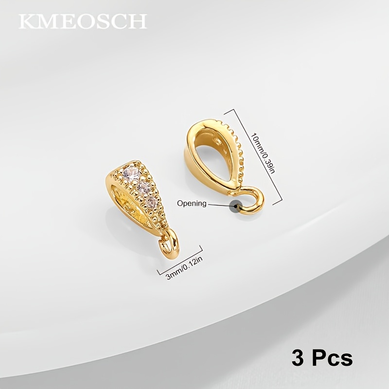 3pcs Bails For Pendants Clasp With , Jewelry Bails For Pendants Slider Connectors For Necklace Jewelry Making