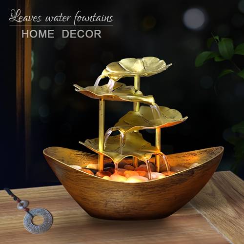 item picture 1 piece of ornament tabletop fountain indoor home decor led fountain light desktop lighting leaf room and office decoration holiday gift sailboat design usb powered