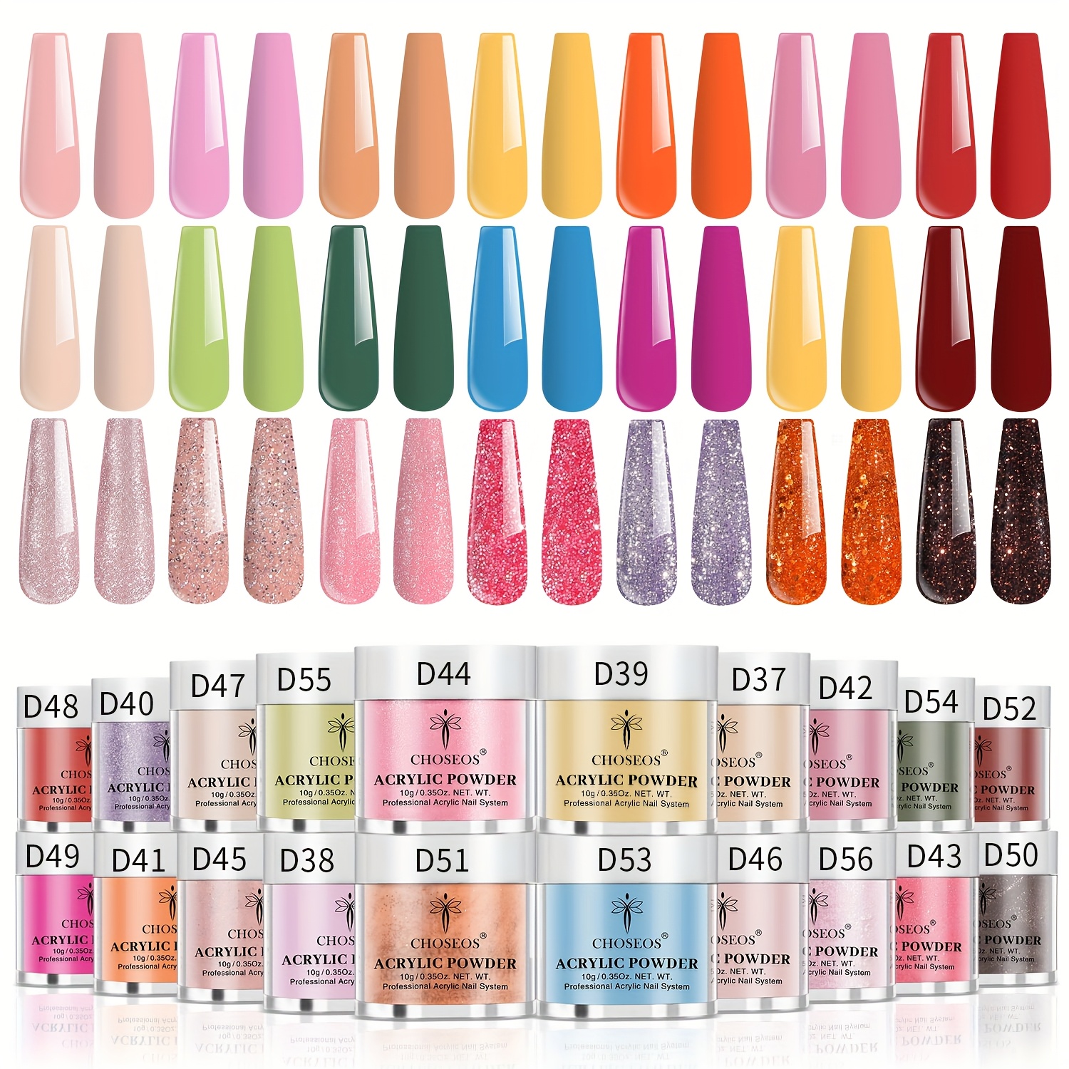 Image of 20 Colors Acrylic Nail Powder Set Premium Diy Art Kit For 3d Carving And French Extensions, Perfect Gift For Women' &
