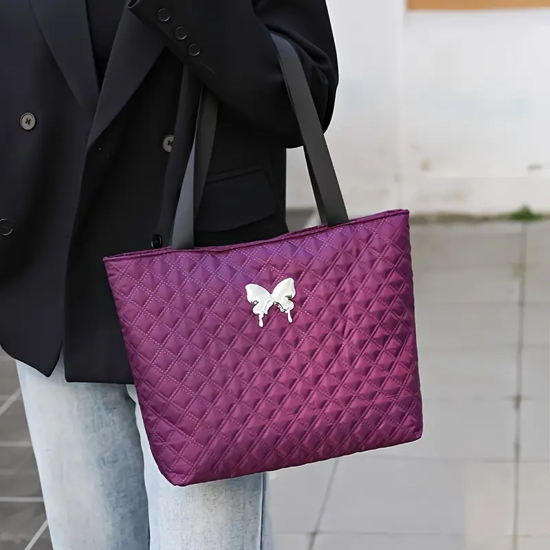 stylish womens tote bag commuting featuring a trendy shoulder design details 8