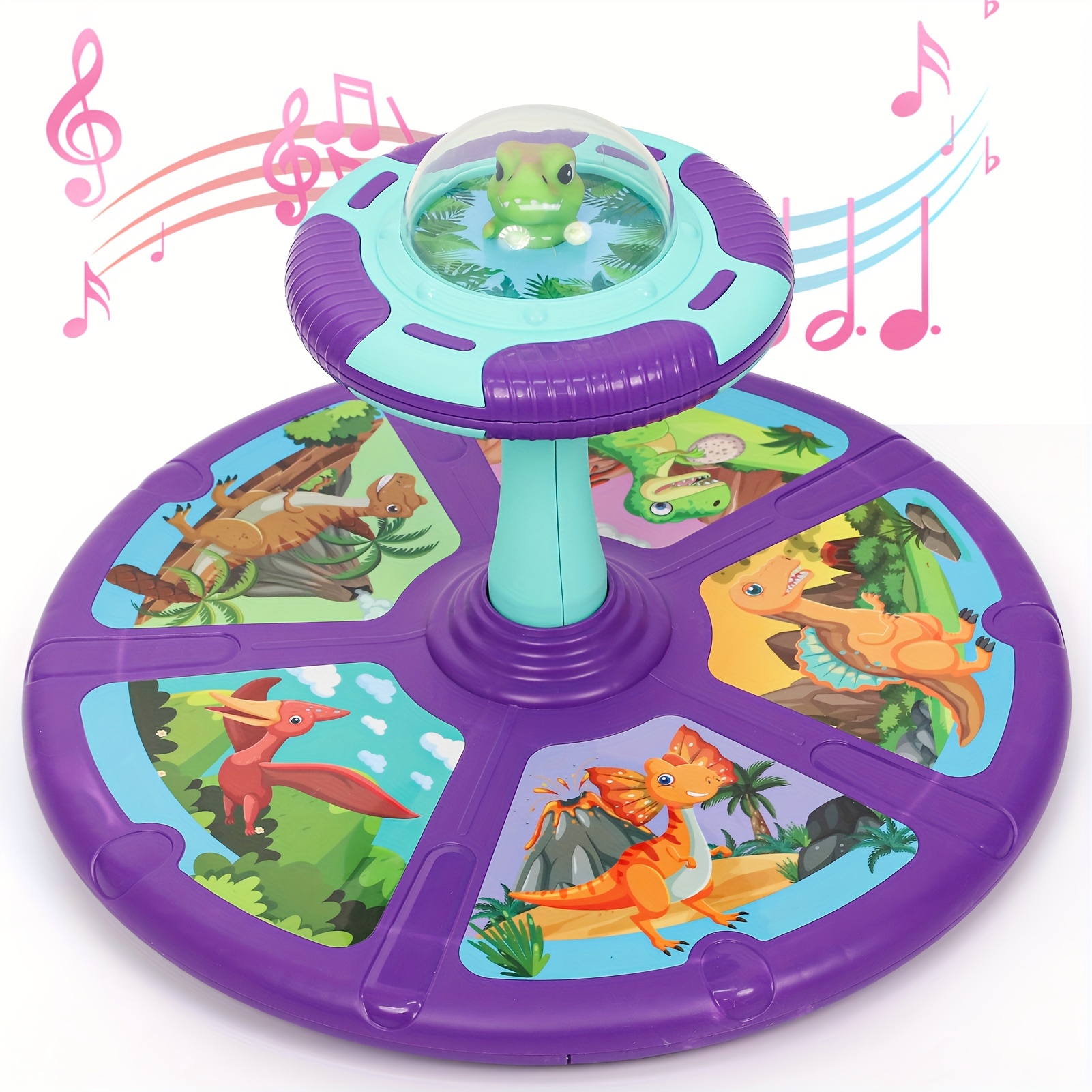 Sit And Spin Toys For Toddlers Age 3 4 5 6 Years Old, Christmas/Halloween/Birthday Gifts For Kids Boys&Girls 18 Months+ With Music & LED Flash Lights Musical 360°Spinning Seat Interactive Sensory Toy