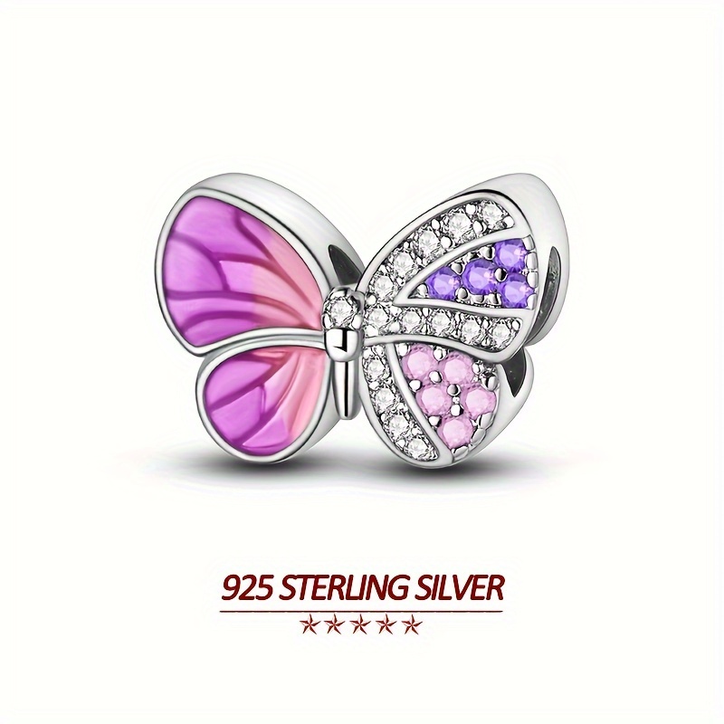 

Original 925 Sterling Silver High Quality Women Charms Beads Fits Original Brand Bracelet Shine Zircon Butterfly Shape Exquisite Jewelry Gifts For Women
