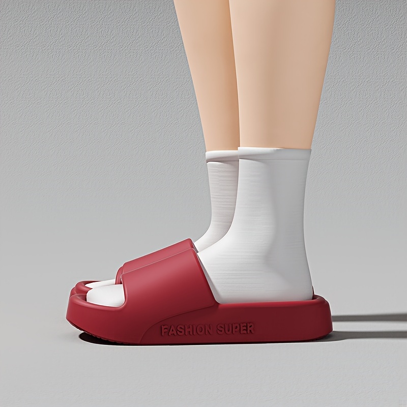 

Women's Solid Color Slides, Casual Open Toe Soft Sole Shoes, Comfortable Indoor Home Bathroom Slides