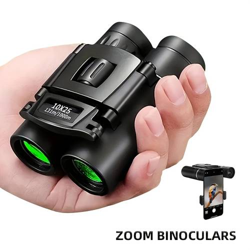 1pc 10x25 high powered mini pocket s with phone adapter compact portable design for bird watching hunting concerts travel black 10x magnification lightweight easy to carry theater s sleek design lightweight s phone clip for s