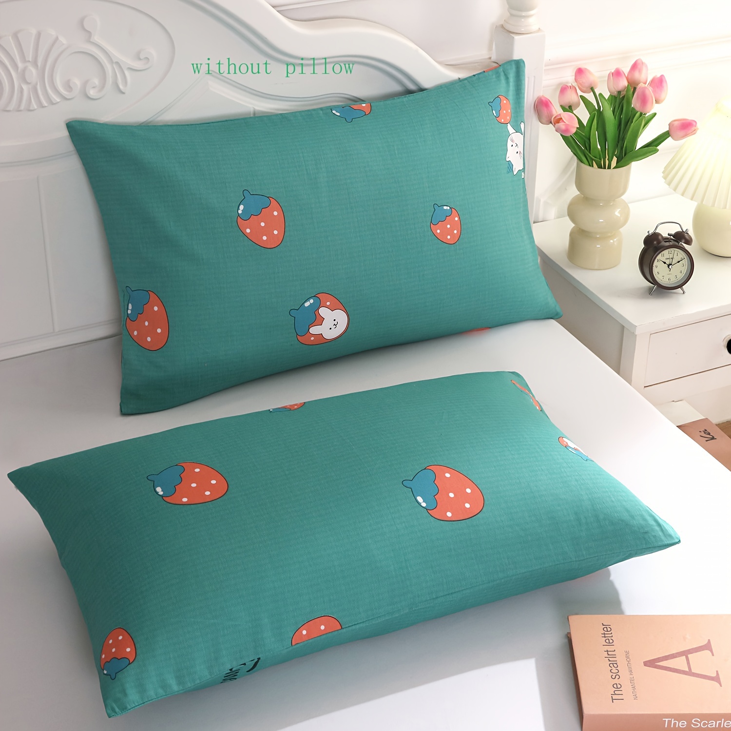 2pcs 100% Cute Cartoon Pattern Pillowcase (without Pillow Core), Soft Breathable Pillow Covers, Envelope Pillow Protector For Bedroom Sofa Home Decor