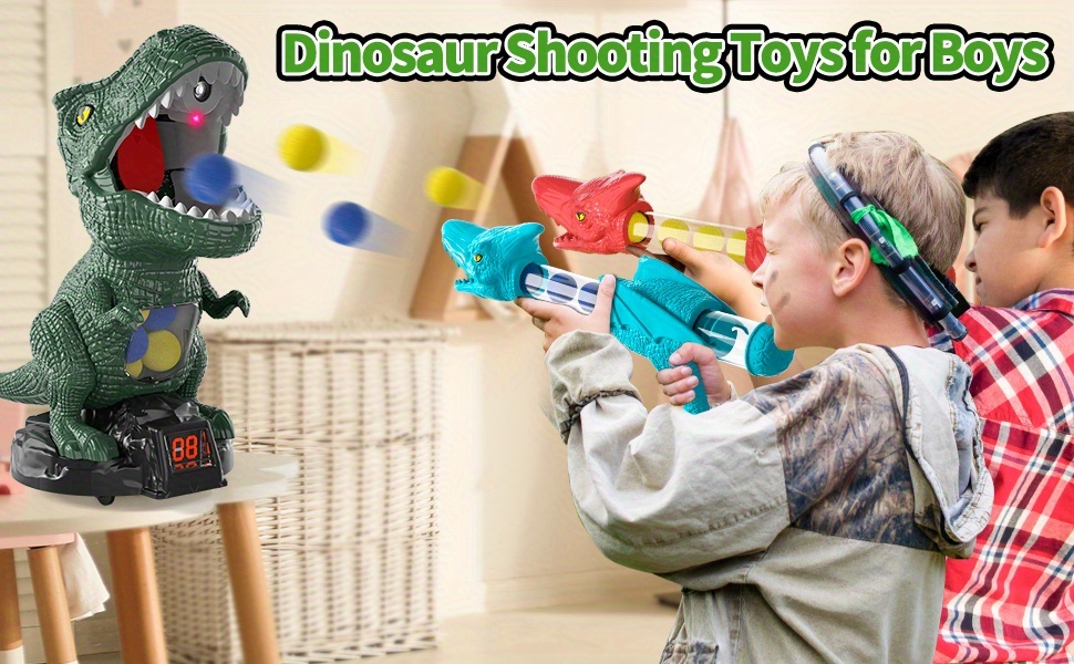 恐龙射击游戏玩具，带子弹眼镜和发射器，可移动恐龙射击玩具，带声音灯光和喷雾，适合3岁及以上男孩 商品详情 0